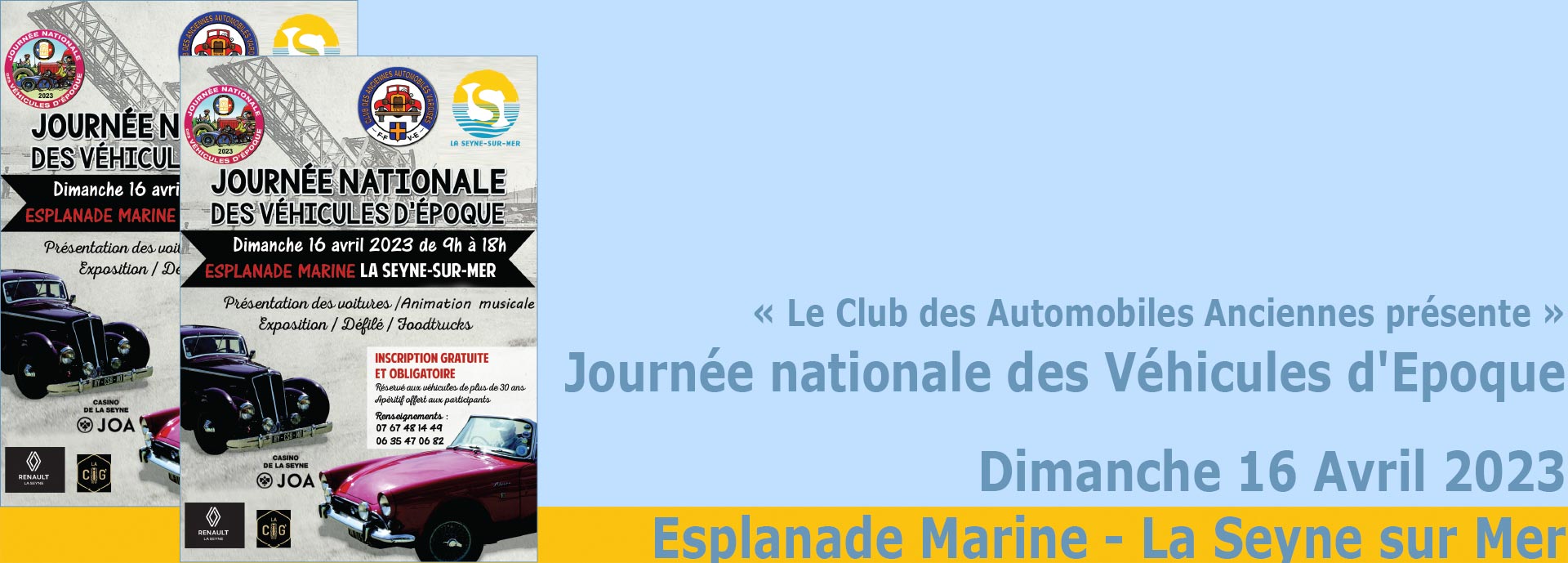 Journée nationale des Véhicules d'Epoque, le 16 Avril 2023 à La Seyne -